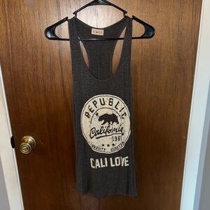 California Free Kisses Charcoal Tank Top